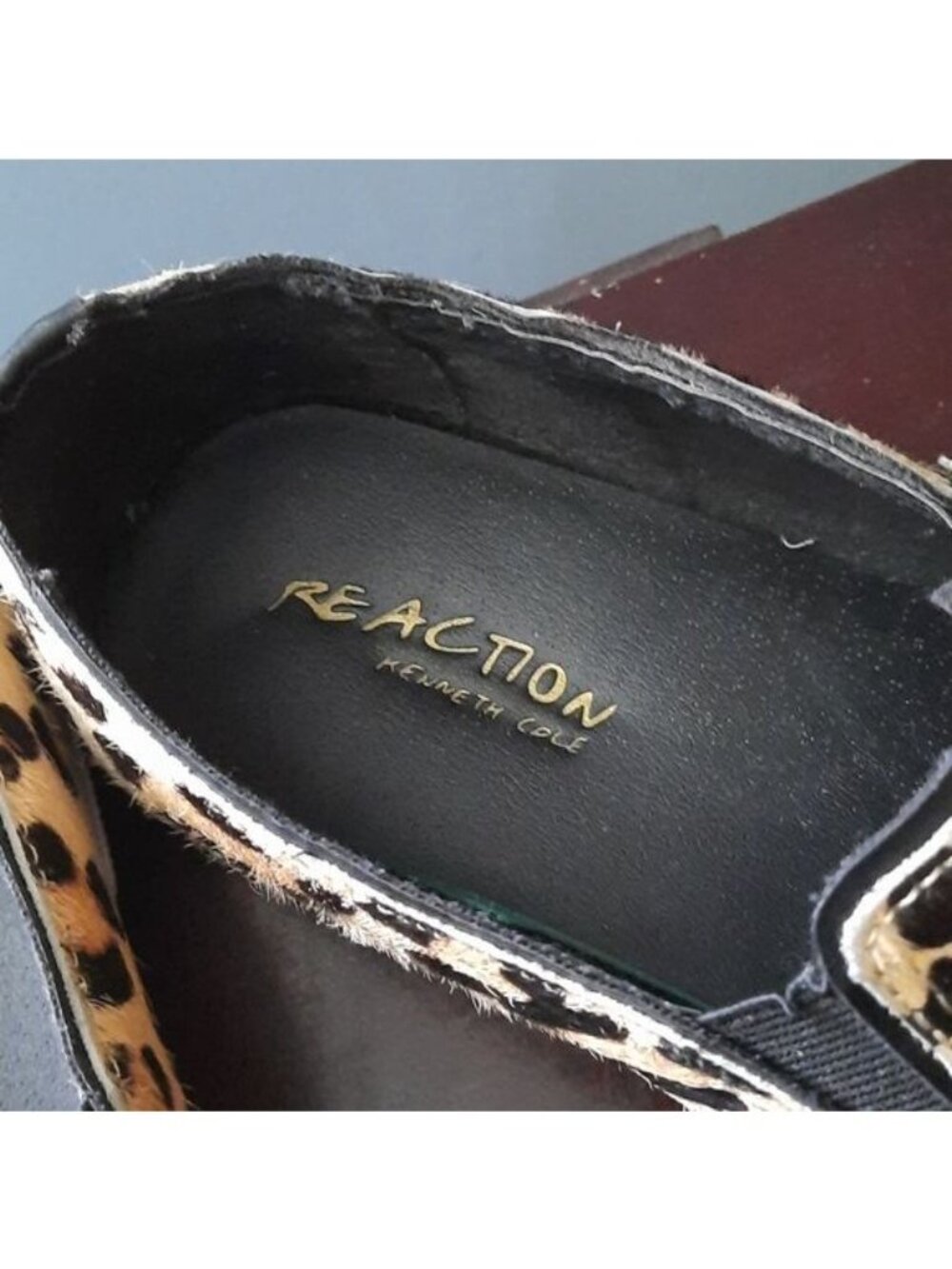 Kenneth Cole Reaction Womens Leopard Print Salt & Pep Slip On Loafers Size 9.5 - Picture 2 of 9
